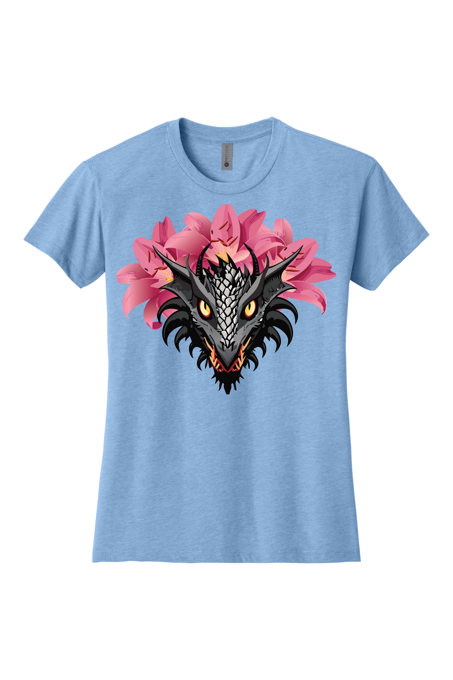 Dragon With Pink Lilies Women's T-Shirt