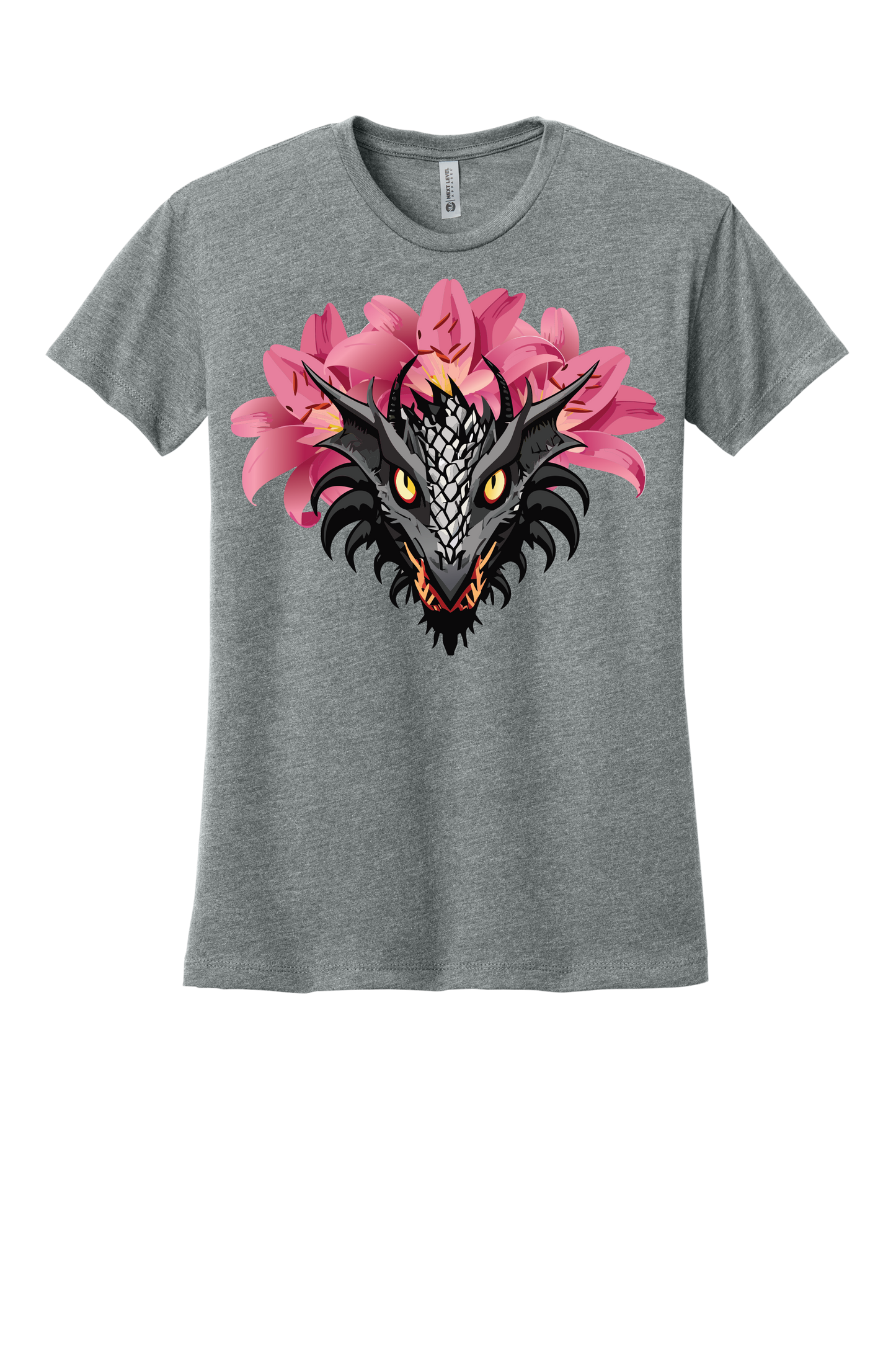 Dragon With Pink Lilies Women's T-Shirt
