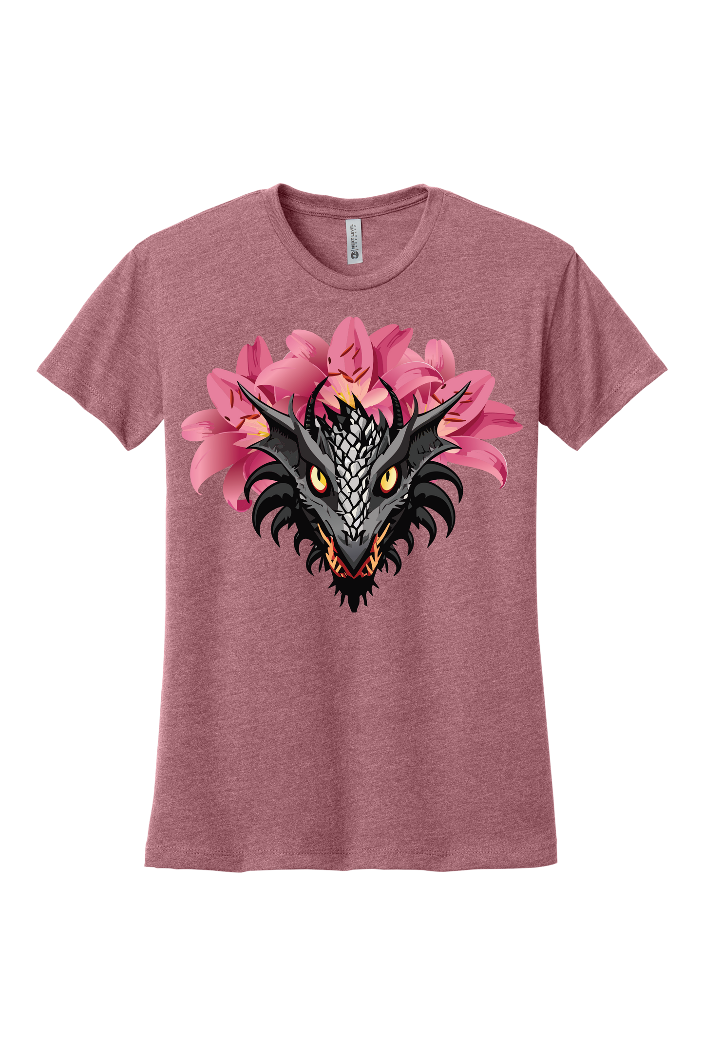 Dragon With Pink Lilies Women's T-Shirt
