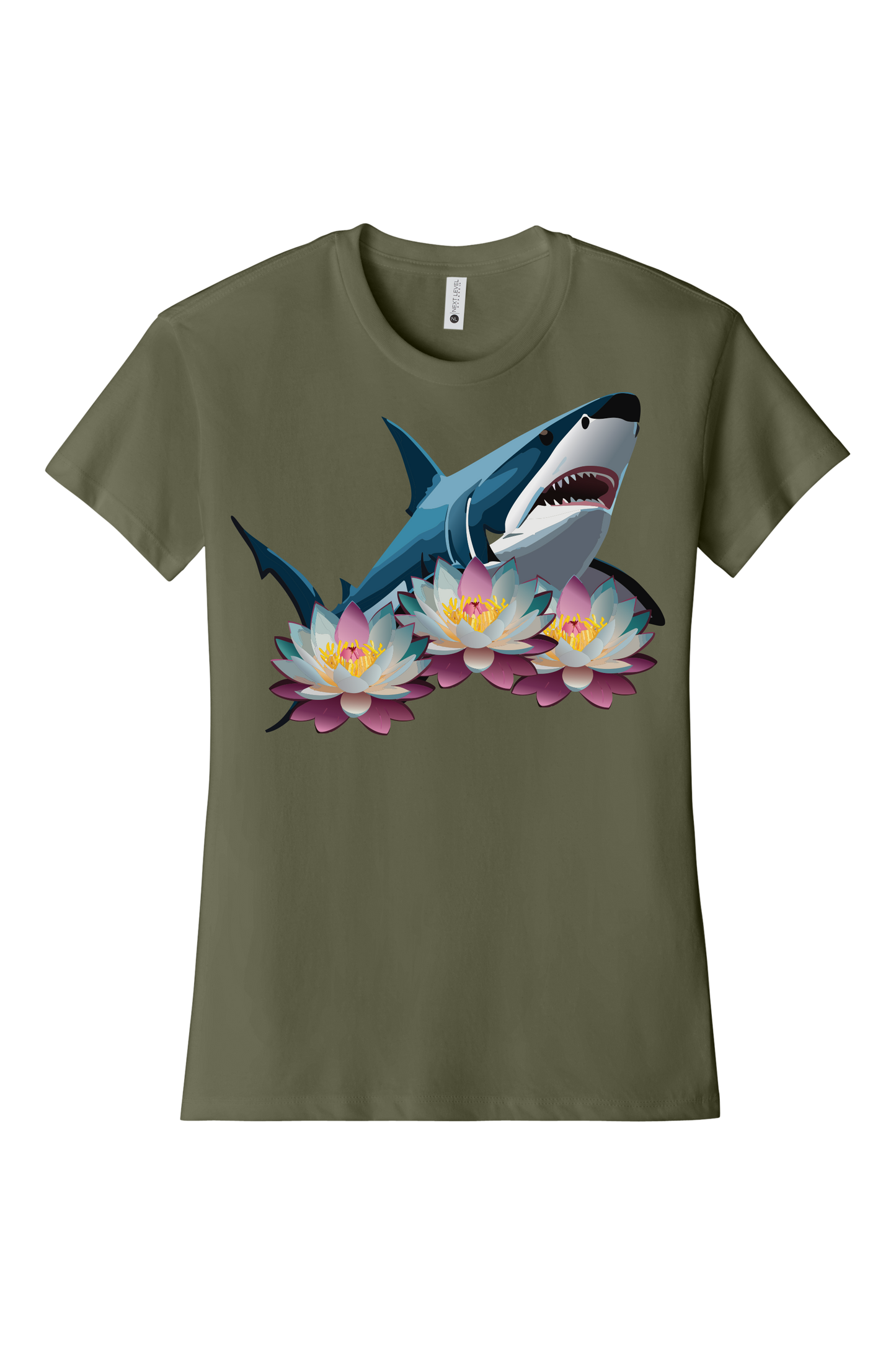 Shark With Lotus Women's T-Shirt